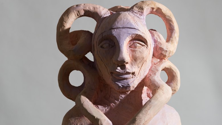 Time Art Lower Austria, © Nathan Murrell Sculpture with horns and abstract face.