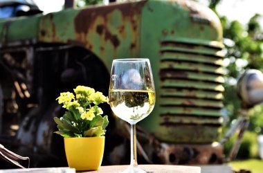 Weinglas im Weingarten, © Kurt Streibel