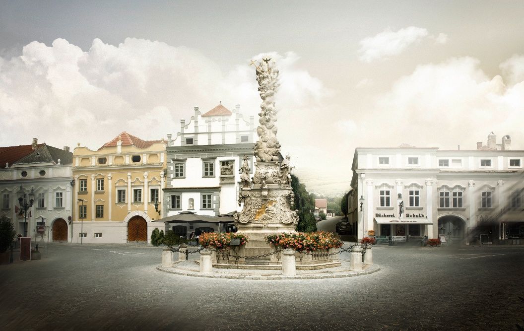 Dreifaltigkeitssäule am Hauptplatz in Langenlois